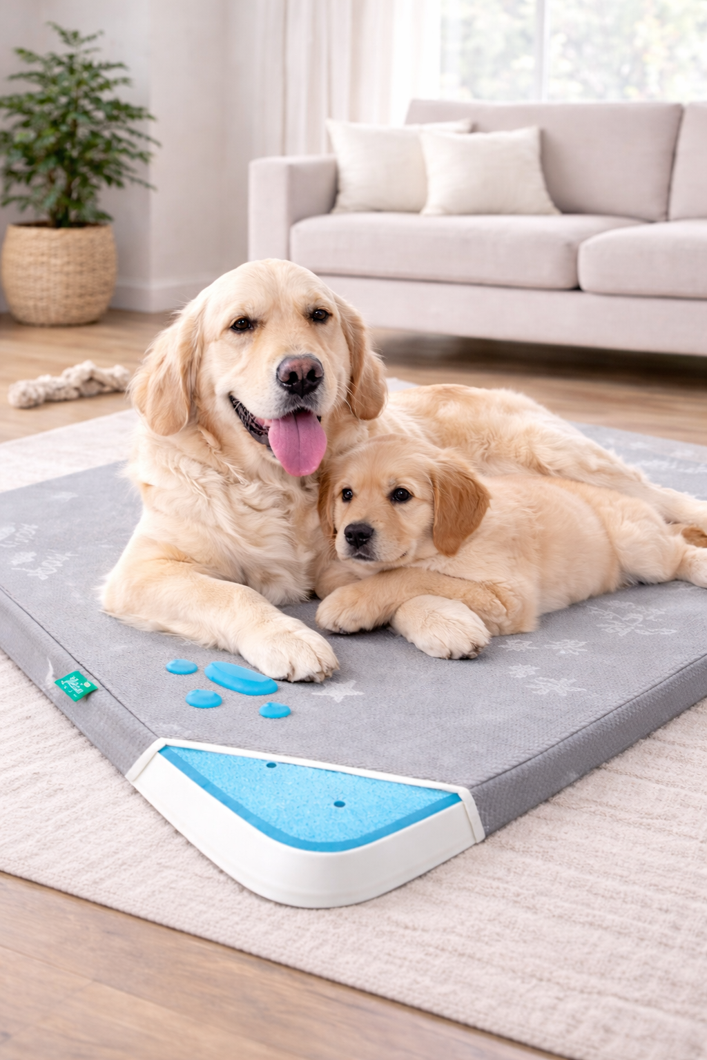 Water-Resistant Large Dog Bed 38"x26" with Memory Foam