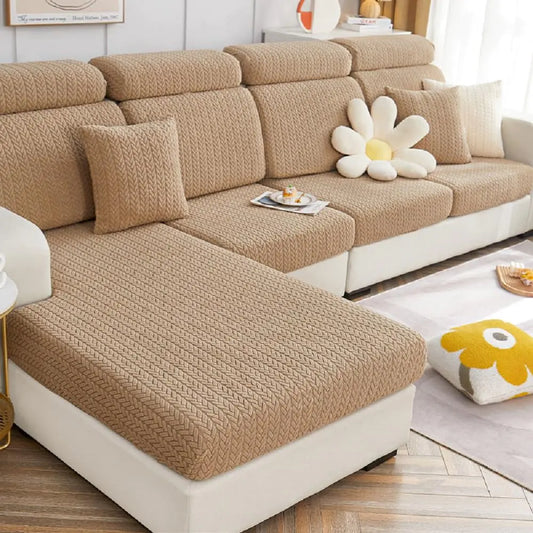 Yoovat Magic Sofa Covers Soothing Home Sofa Cushion Covers Sofa Hero Covers for Couch Magic Couch Covers Stretch Slipcovers for Couches and Sofas (Wheat-Camel BrownPillow Cover)