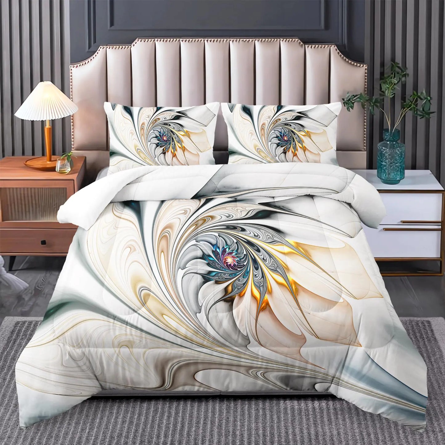 Tuzaovy Twin Size Bedding Set MarbleTwin Size Bed Comforter Set Black and White MarbleBlack White and Gold Bedroom SetsTwin Quilt Bedding Set GeometryParis Bedroom Comforter Set