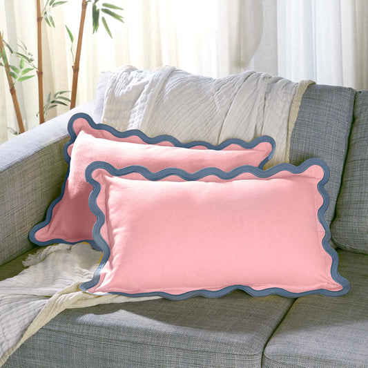 Folkulture Throw Pillow Covers 12x20 Lumbar Pillow Decorative Couch Pillows for Living Room Cotton Set of 2 Cute Outdoor Pillows Summer Pillow CoversThrow Pillows for Couch Valentine Pillows