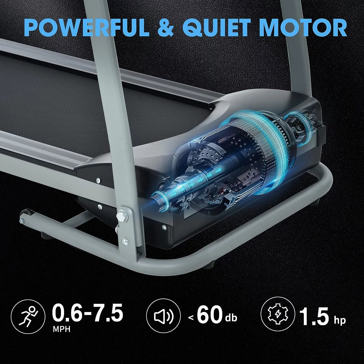 Hlaill 2.0HP Treadmill for Home Folding 240Lb Weight Capacity Walking Jogging Exercise Machine Health & Fitness Fixed Incline with HD Screen 3 Gear Adjustment Shock Absorber Running Belt