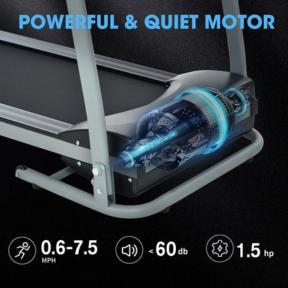 Hlaill 2.0HP Treadmill for Home Folding 240Lb Weight Capacity Walking Jogging Exercise Machine Health & Fitness Fixed Incline with HD Screen 3 Gear Adjustment Shock Absorber Running Belt