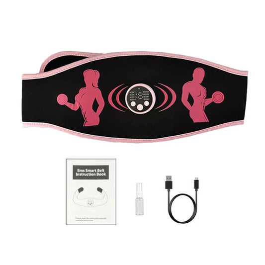 EMS Abdominal Muscle Trainer Vibration Waist Slimming Belt ABS Muscle Stimulator Toner Electric Weight Loss Massager Unisex