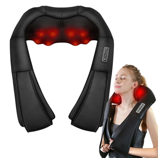 Shiatsu Neck Massager with Heat, Deep Tissue Shoulder and Back Massager for Home Office & Car Use, Gift for Men/Women