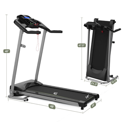 Electric , 2.5HP Foldable Exercise Walking Machince Walking Pad for Apartment Home/Office, Easy to Fold Assembly, MP3,LCD Display