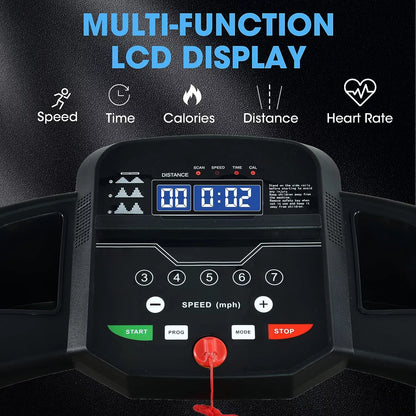 Hlaill 2.0HP Treadmill for Home Folding 240Lb Weight Capacity Walking Jogging Exercise Machine Health & Fitness Fixed Incline with HD Screen 3 Gear Adjustment Shock Absorber Running Belt