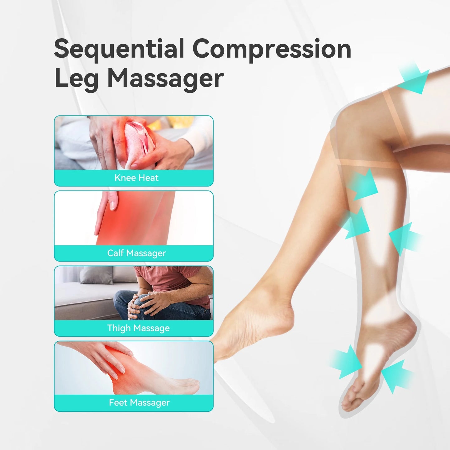 Leg Massager with Air Compression, Calf Foot Massager for Circulation & Pain Relief, Gifts