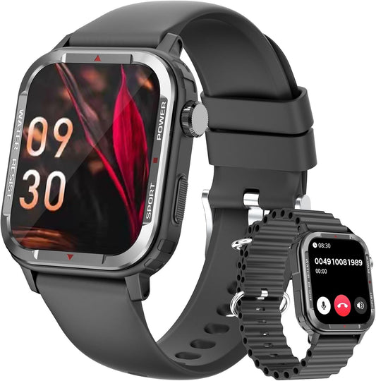 Smart Watches for Men (Answer/Make Call), Fitness Tracker with 123 Sport Modes, Heart Rate Monitor, Spo2, Step Counter, Sleep Tracker, IP68 Waterproof Sports Watch, Fitness Watch for Iphone ＆ Android