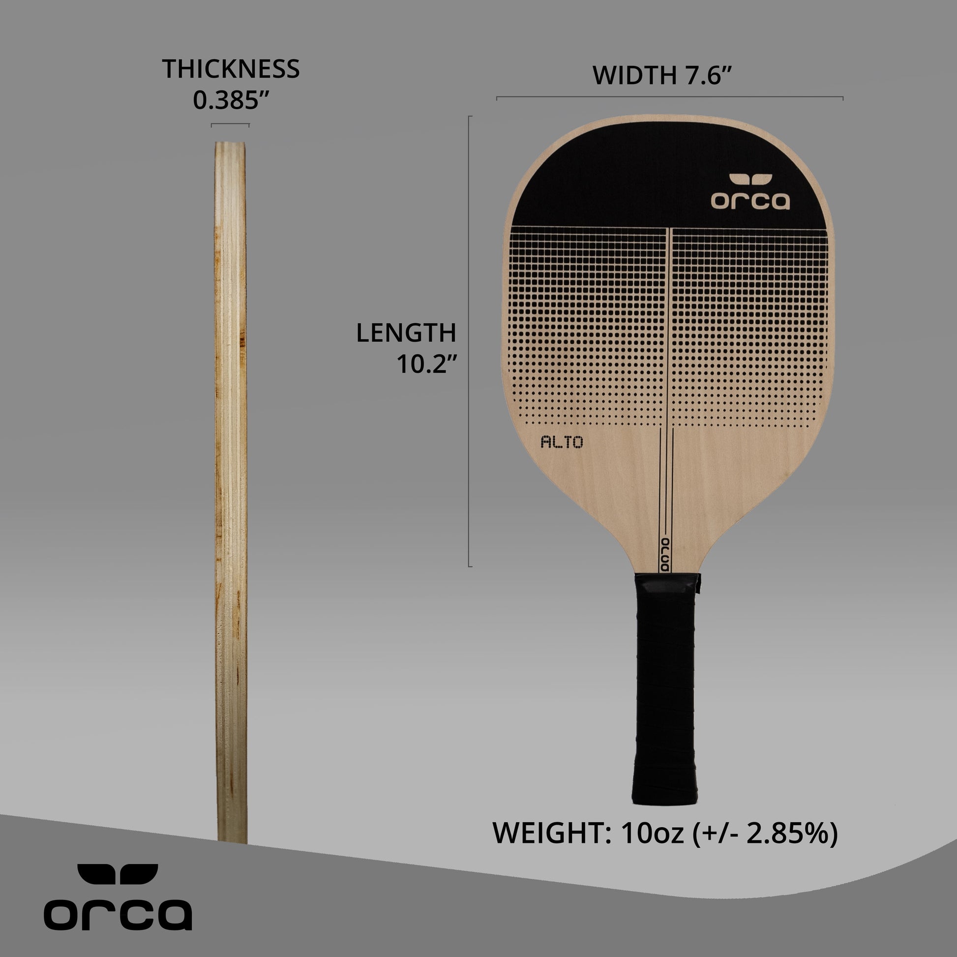Alto Pickleball Paddle Set with Leather Handle, Black, 4 Count by