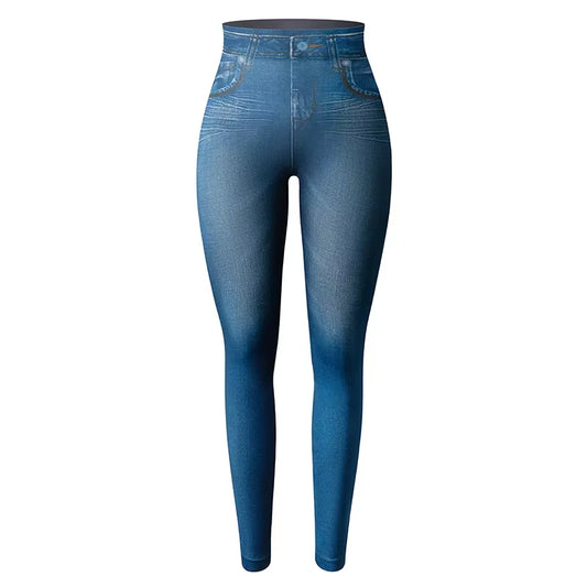Denim Leggings Jeans Jeggings Skinny Pants for Women Streetwear High Waist Tummy Control Leggings Slim Pencil Trousers