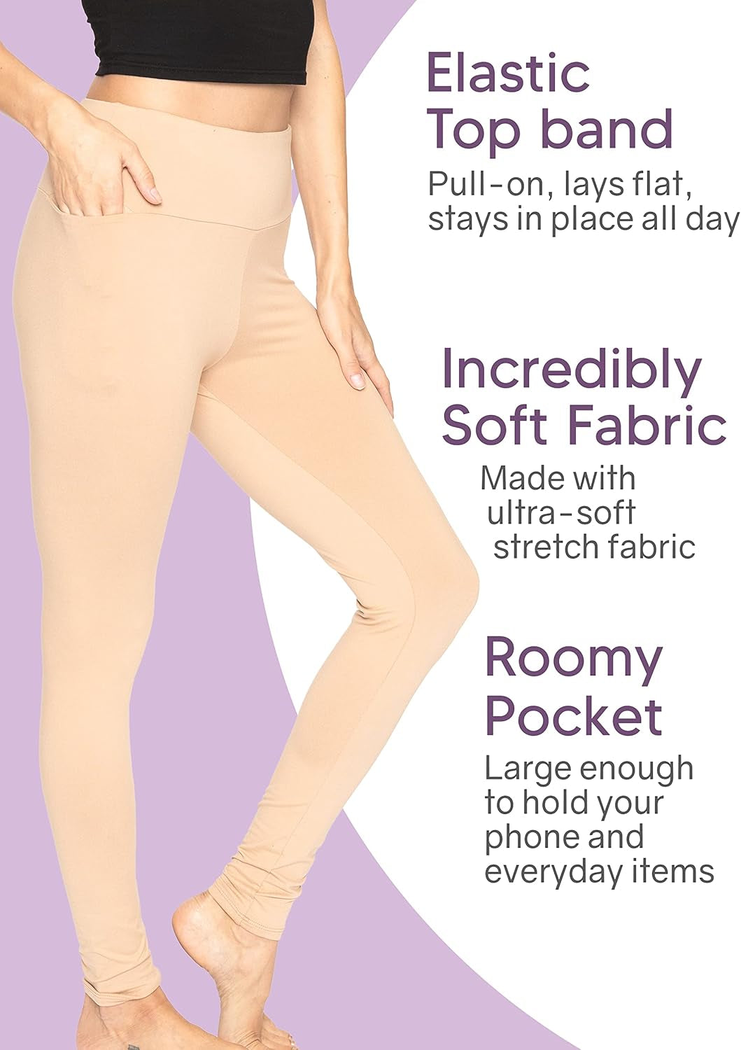 Women and plus Size High Waist Biker Shorts, Full, and Knee Length Leggings with Pocket