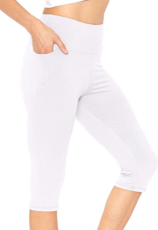 Women and plus Size High Waist Biker Shorts, Full, and Knee Length Leggings with Pocket
